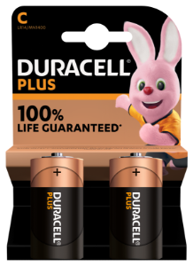 Duracell Plus C Alkaline - Pack of 2