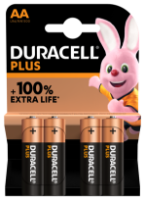 Duracell Plus AA Alkaline - Pack of 4