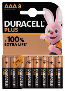 Duracell Plus AAA Alkaline - Pack of 8
