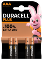 Duracell Plus AAA Alkaline - Pack of 4