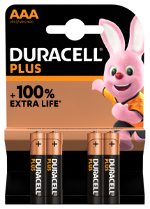 Duracell Plus AAA Alkaline - Pack of 4