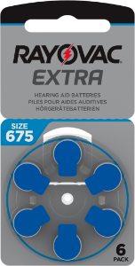 Hearing Aid Battery Size 675 Card of 6